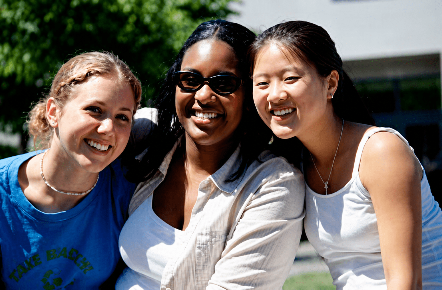 Group of young women smiling together
