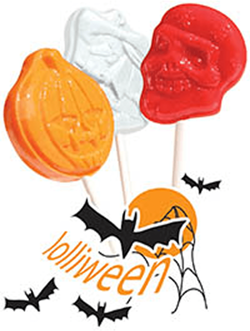 Colorful spooky lollipops display