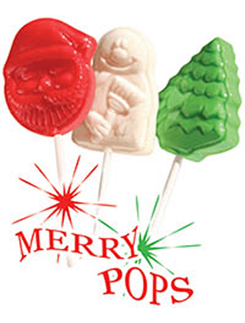 Holiday lollipops: Santa, snowman, tree