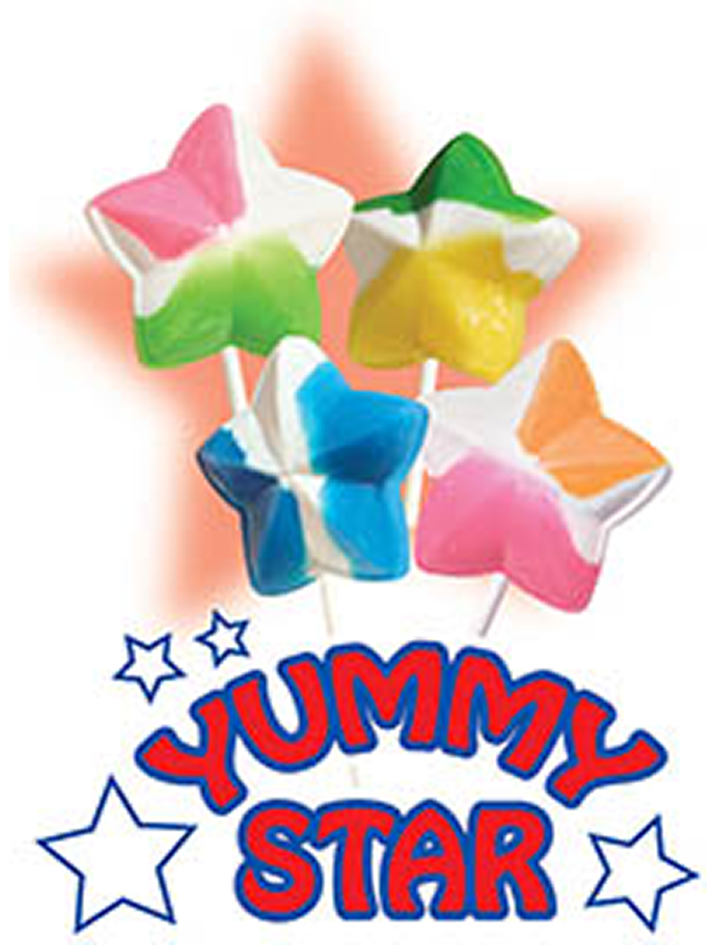 Assorted star lollipops cluster