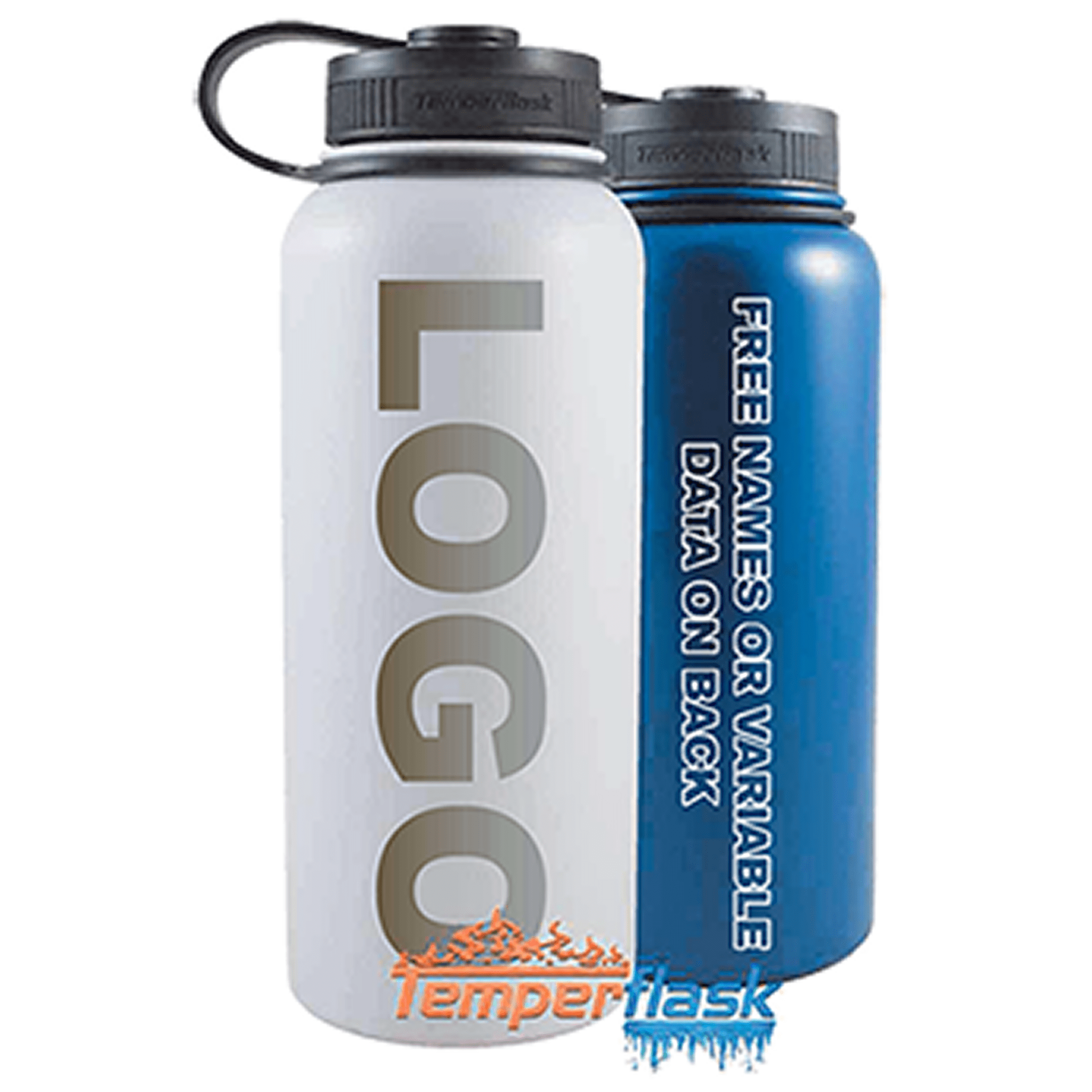 Personalized water bottles with text options