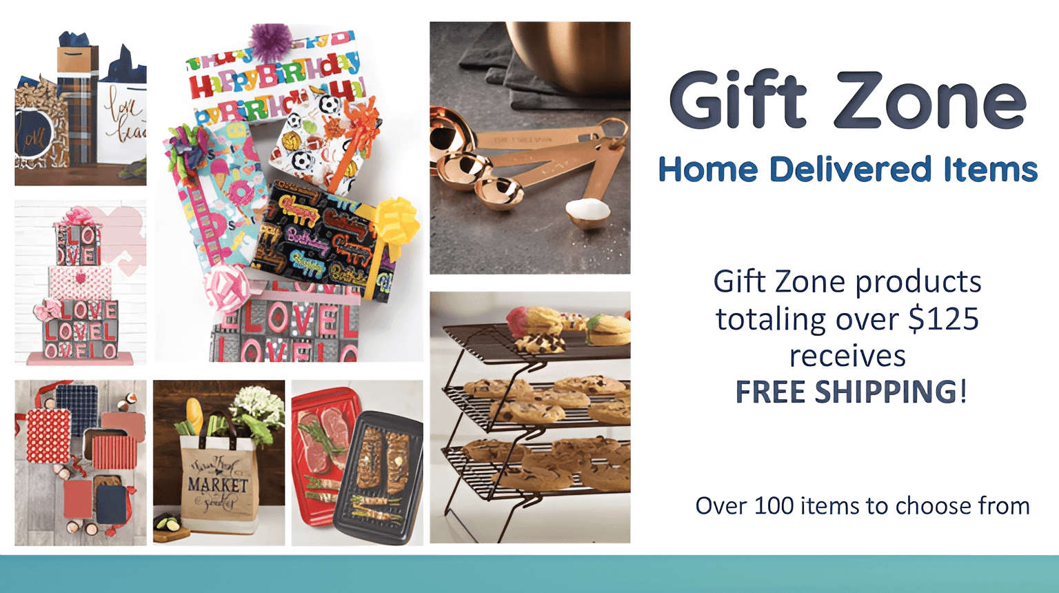 Gift Zone products and offers display