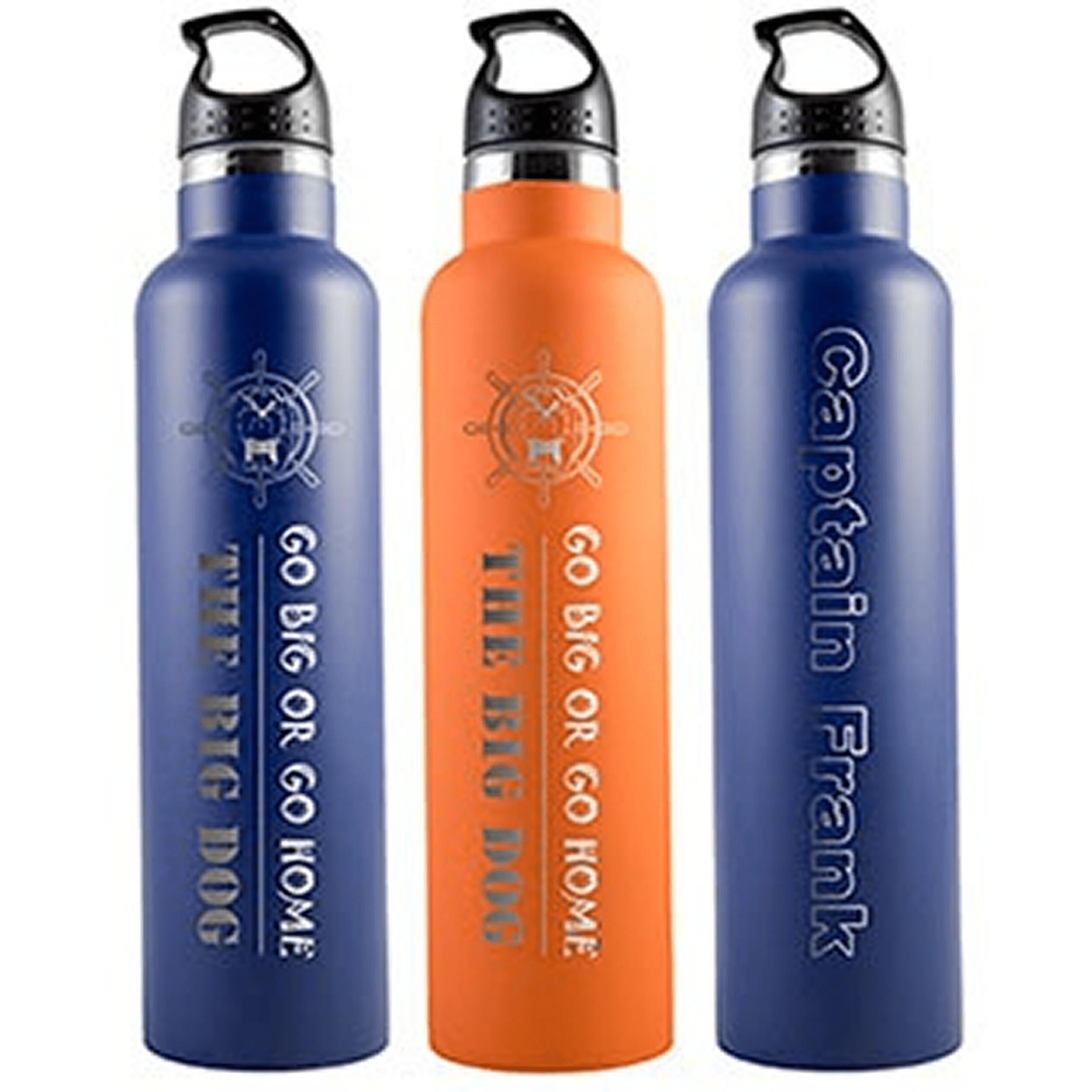 Custom engraved water bottles trio