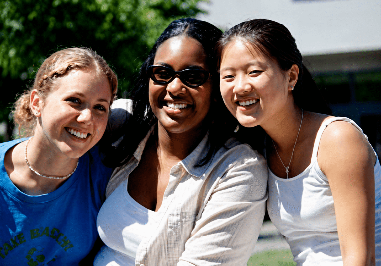 Group of young women smiling together